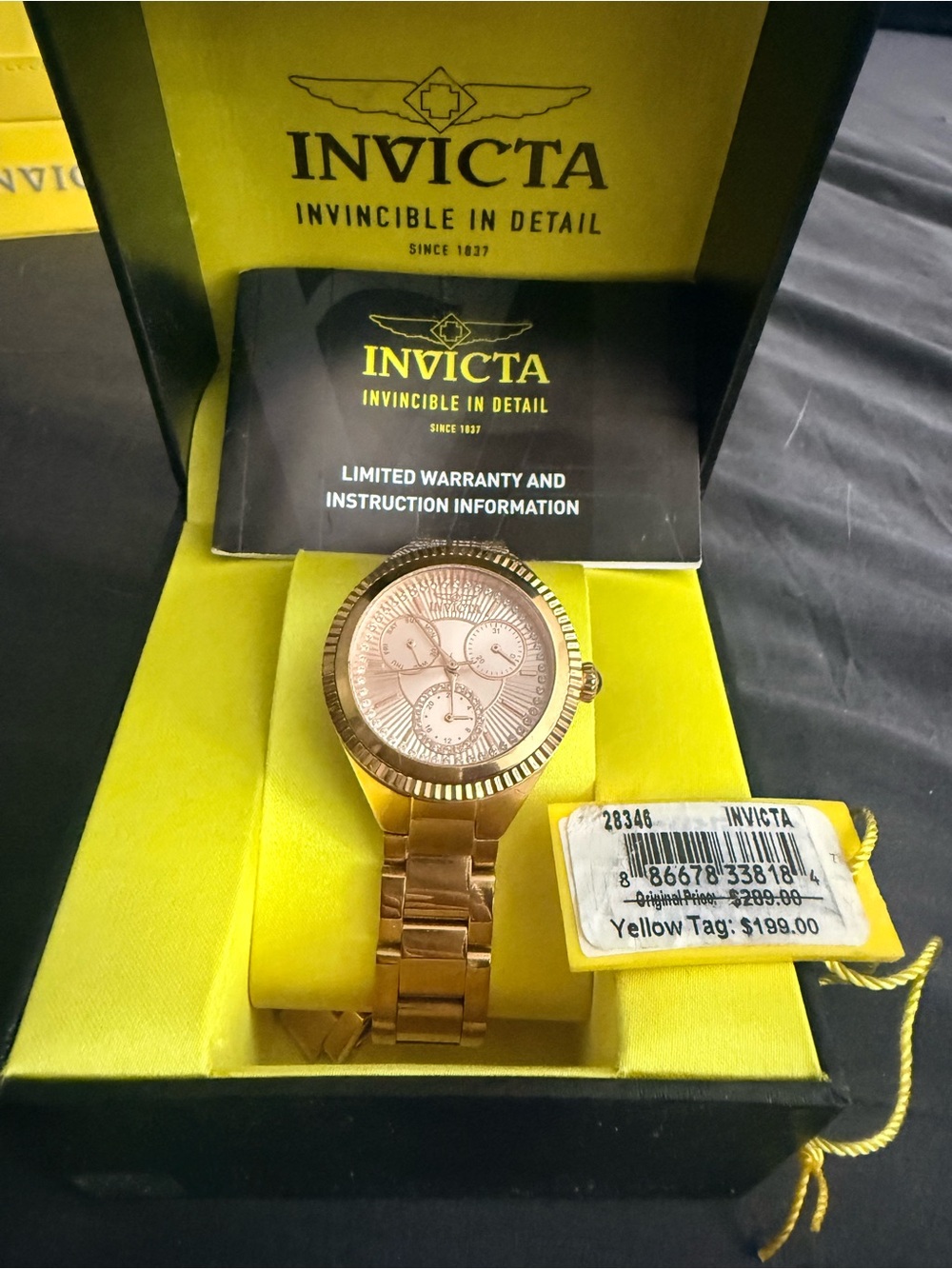 Invicta Rose Gold-Tone Chronograph Watch with Rose Dial